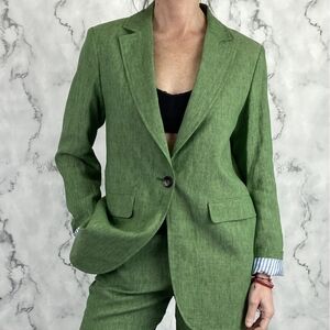 Diega Green Linen Blazer Size XS